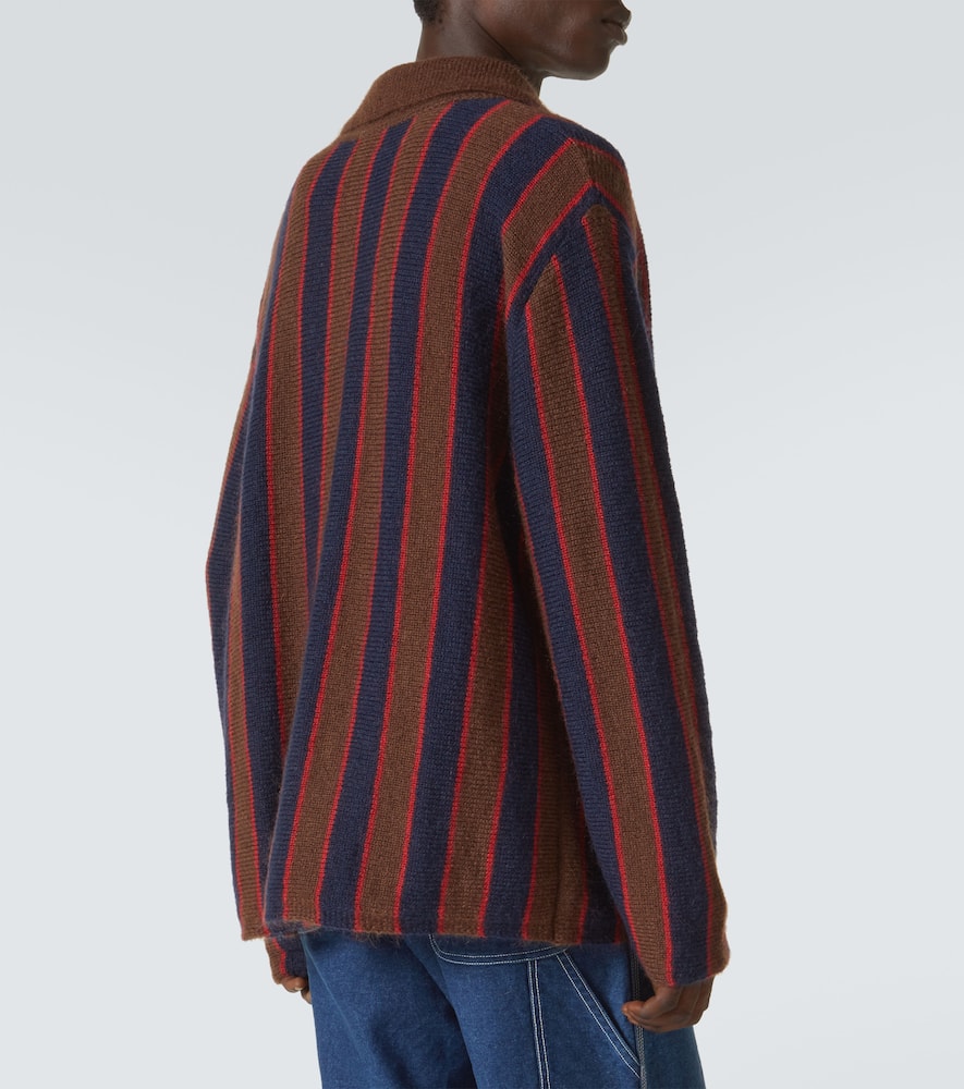 Bode Striped mohair-blend cardigan