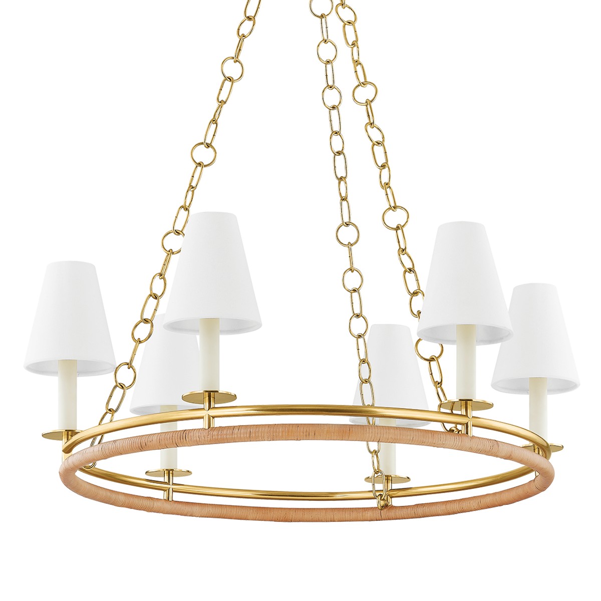 Aged Brass Chandelier from the Swanton Collection