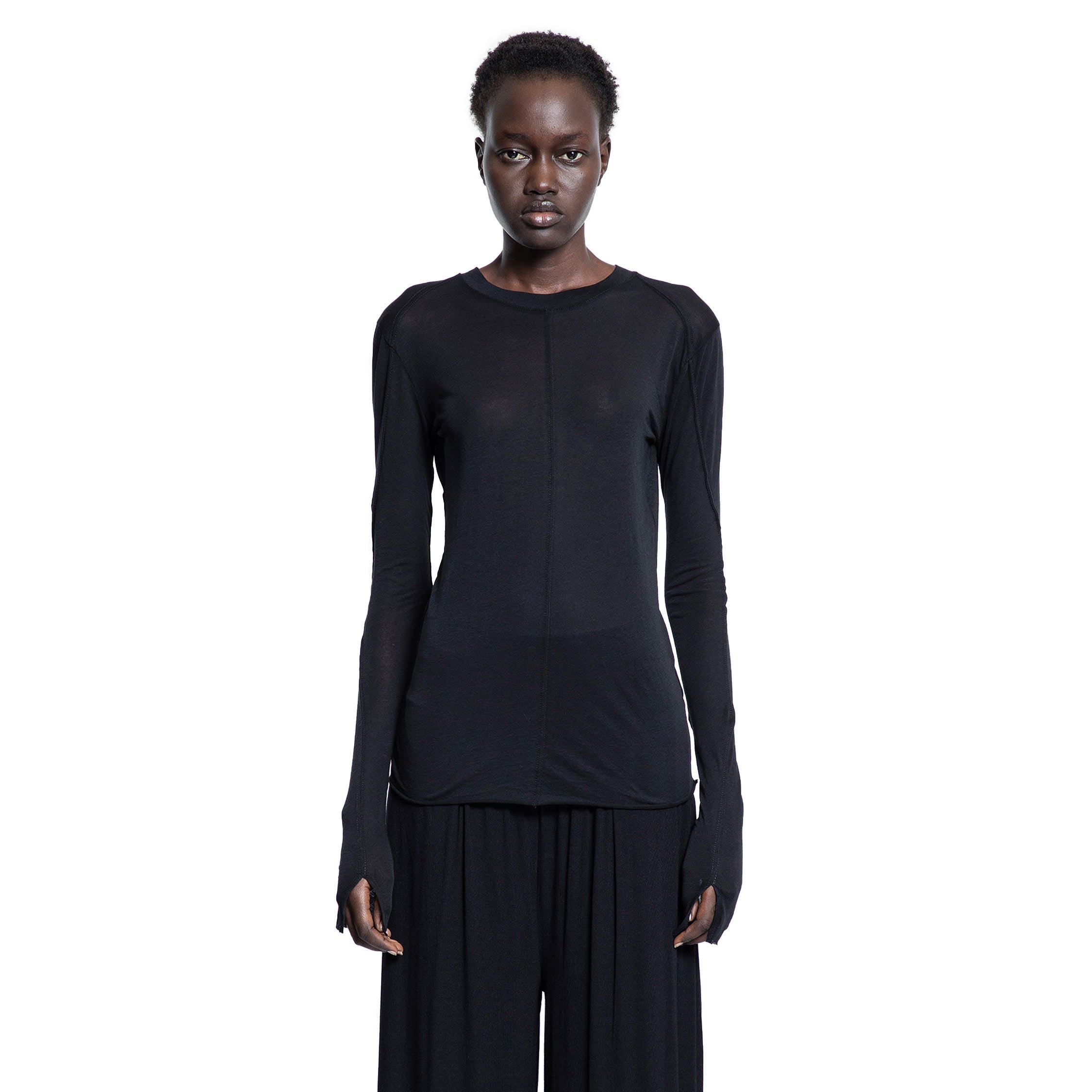 WOMAN BLACK T-SHIRTS & TANK TOPS