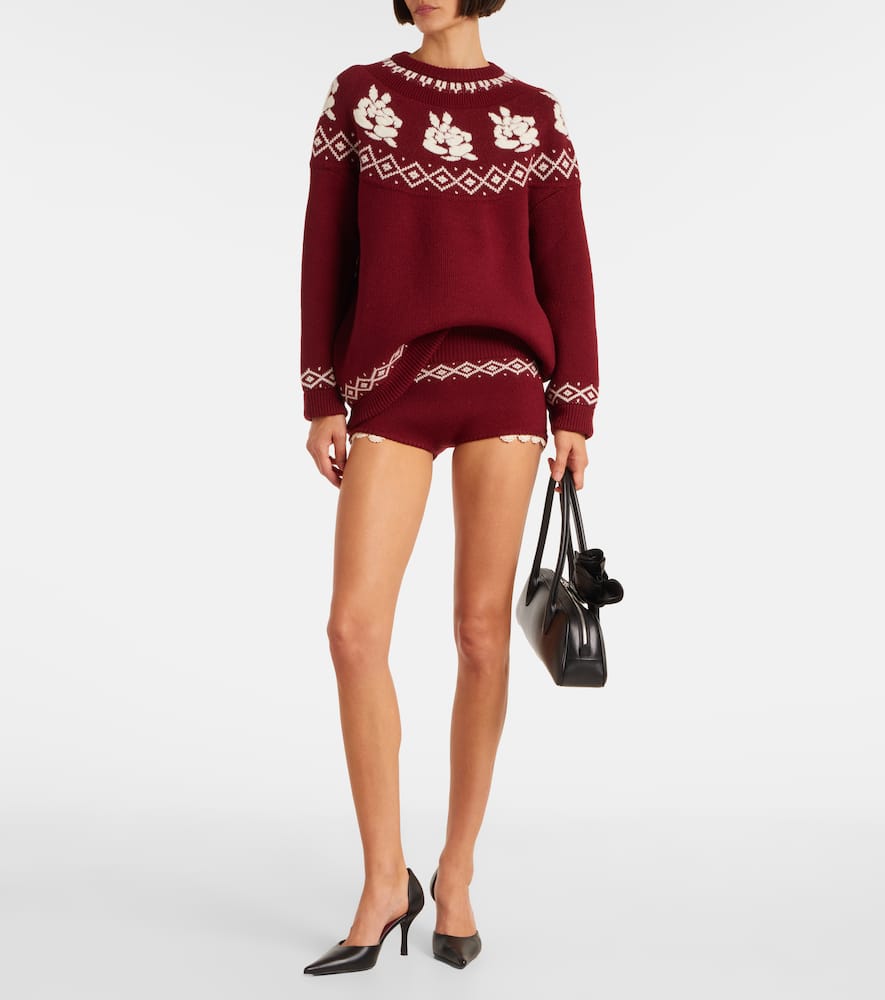 Crochet wool shorts