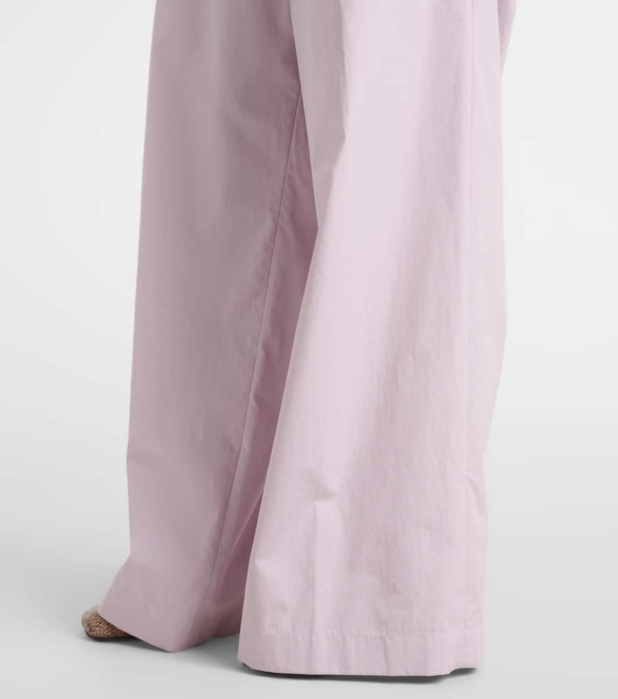 High-rise cotton wide-leg pants