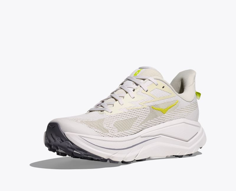 HOKA Men's Challenger 8 Shoes in White/Neon Hoka Citrus