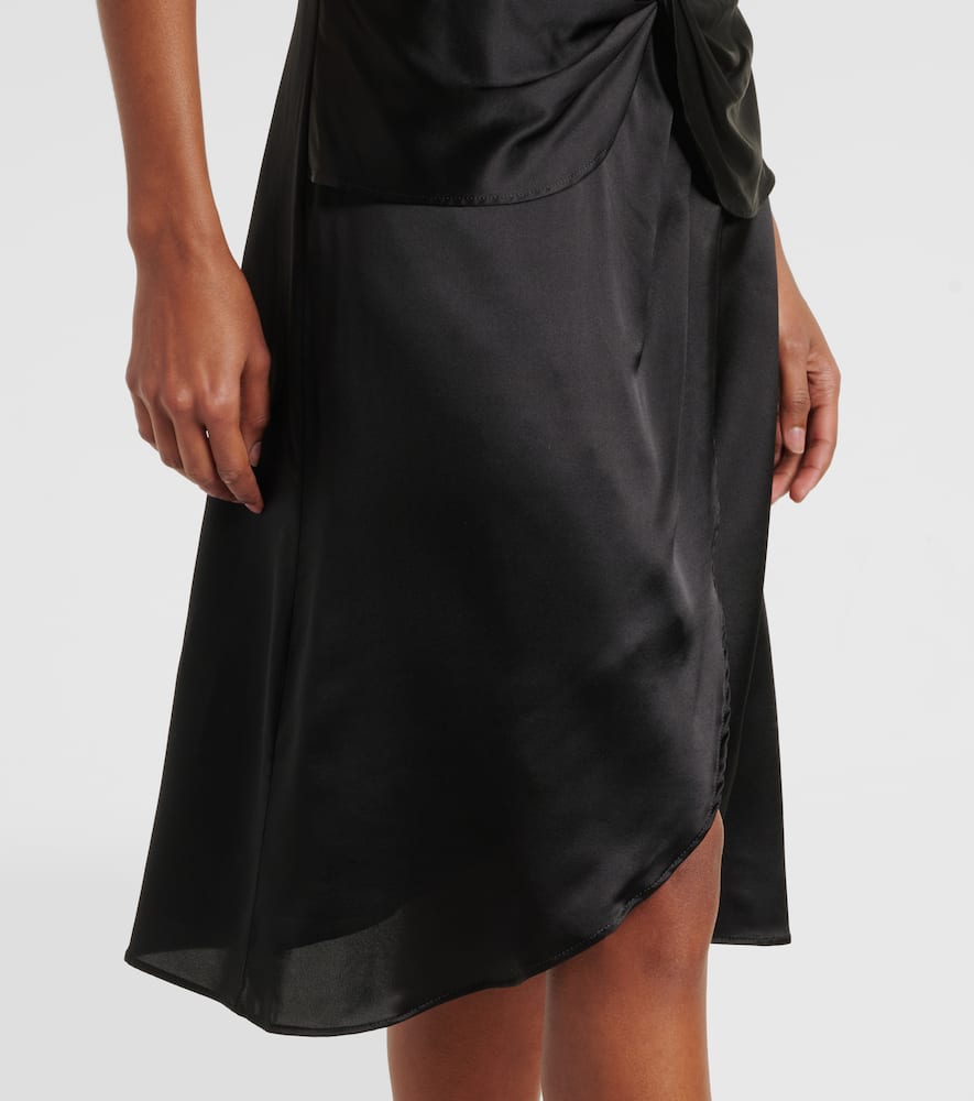 Gathered halterneck satin minidress