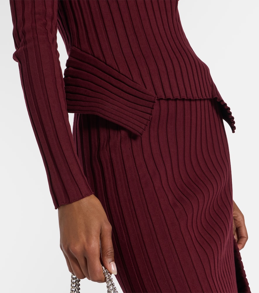 Ribbed-knit cotton top