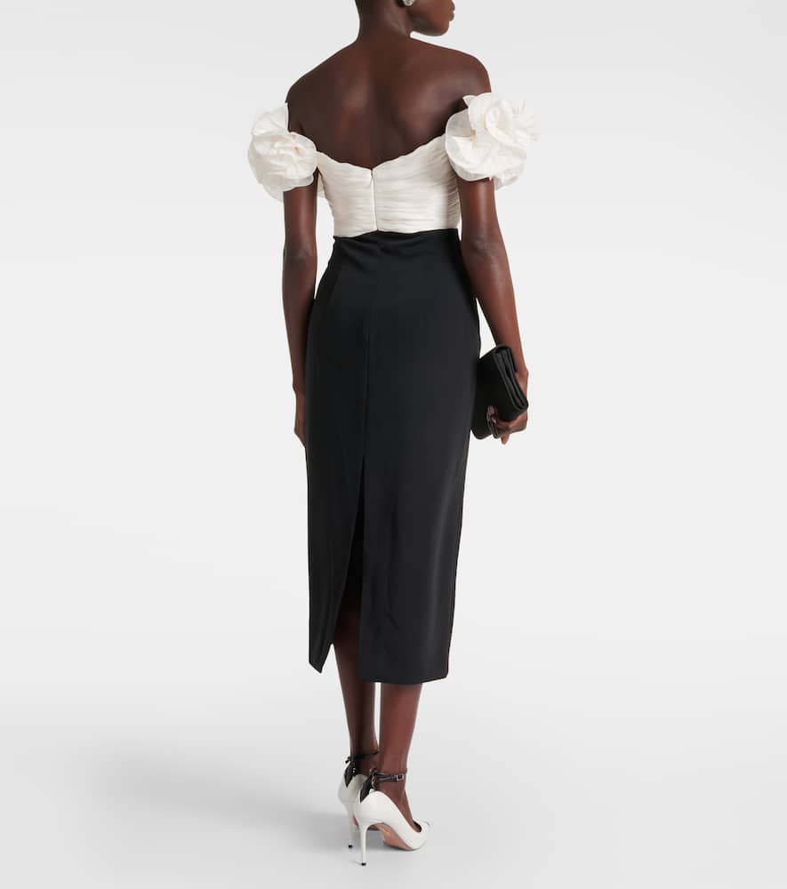 Ziselle cutout Lurex and crêpe midi dress