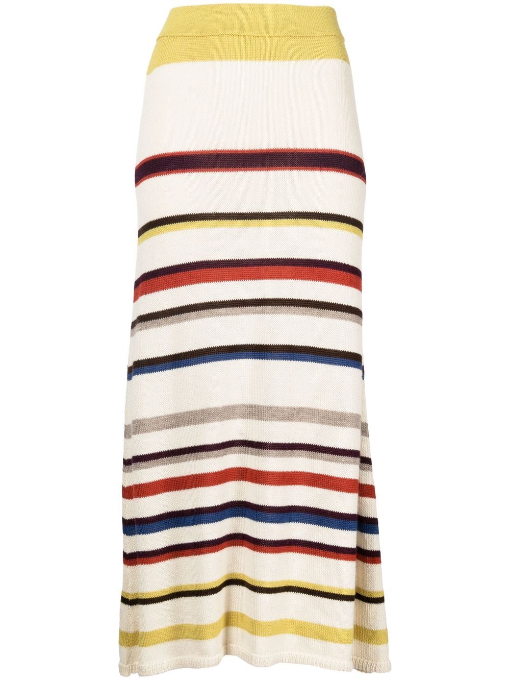 Striped knit midi skirt - Neutrals