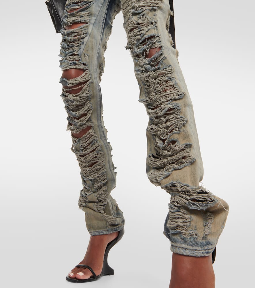 Rick Owens DRKSHDW distressed low-rise jeans