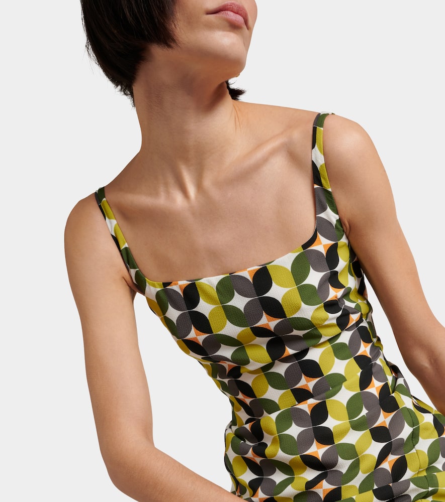 Printed crêpe midi dress