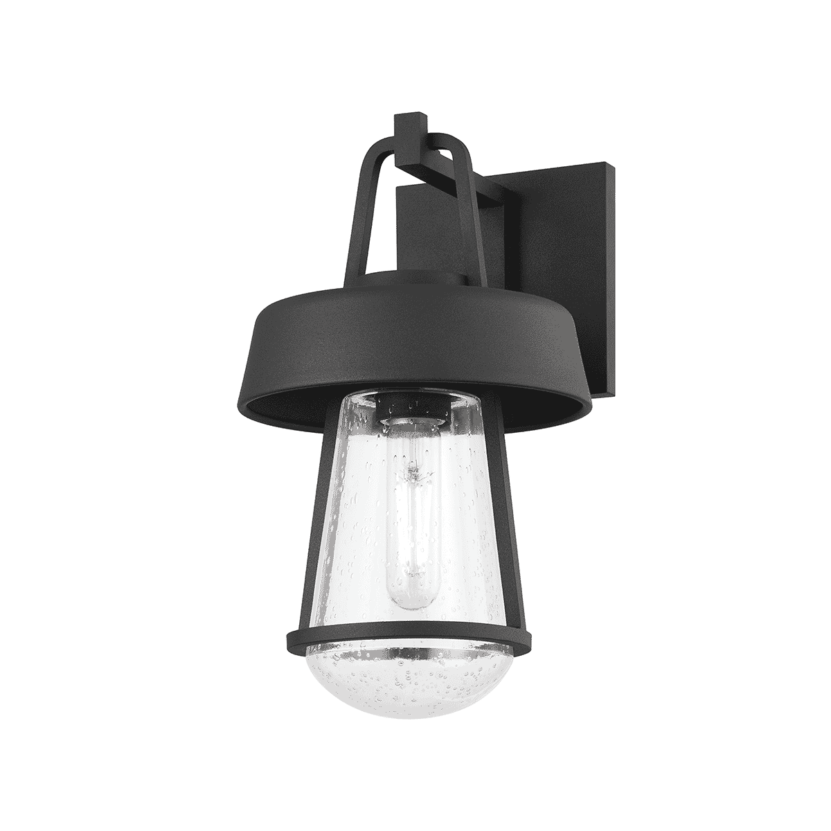 Textured Black One Light Outdoor Wall Sconce from the Brady Collection