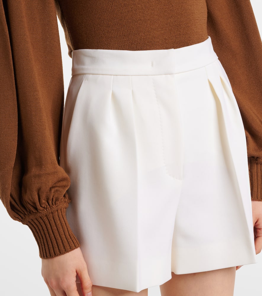 Zic high-rise wool-blend canvas shorts