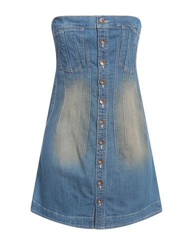 Act N°1 Woman Mini dress Blue Size 6 Cotton, Elastane