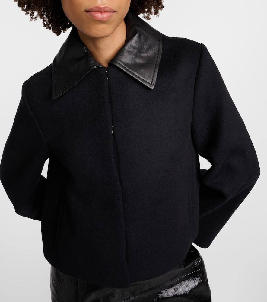Cropped wool-blend jacket