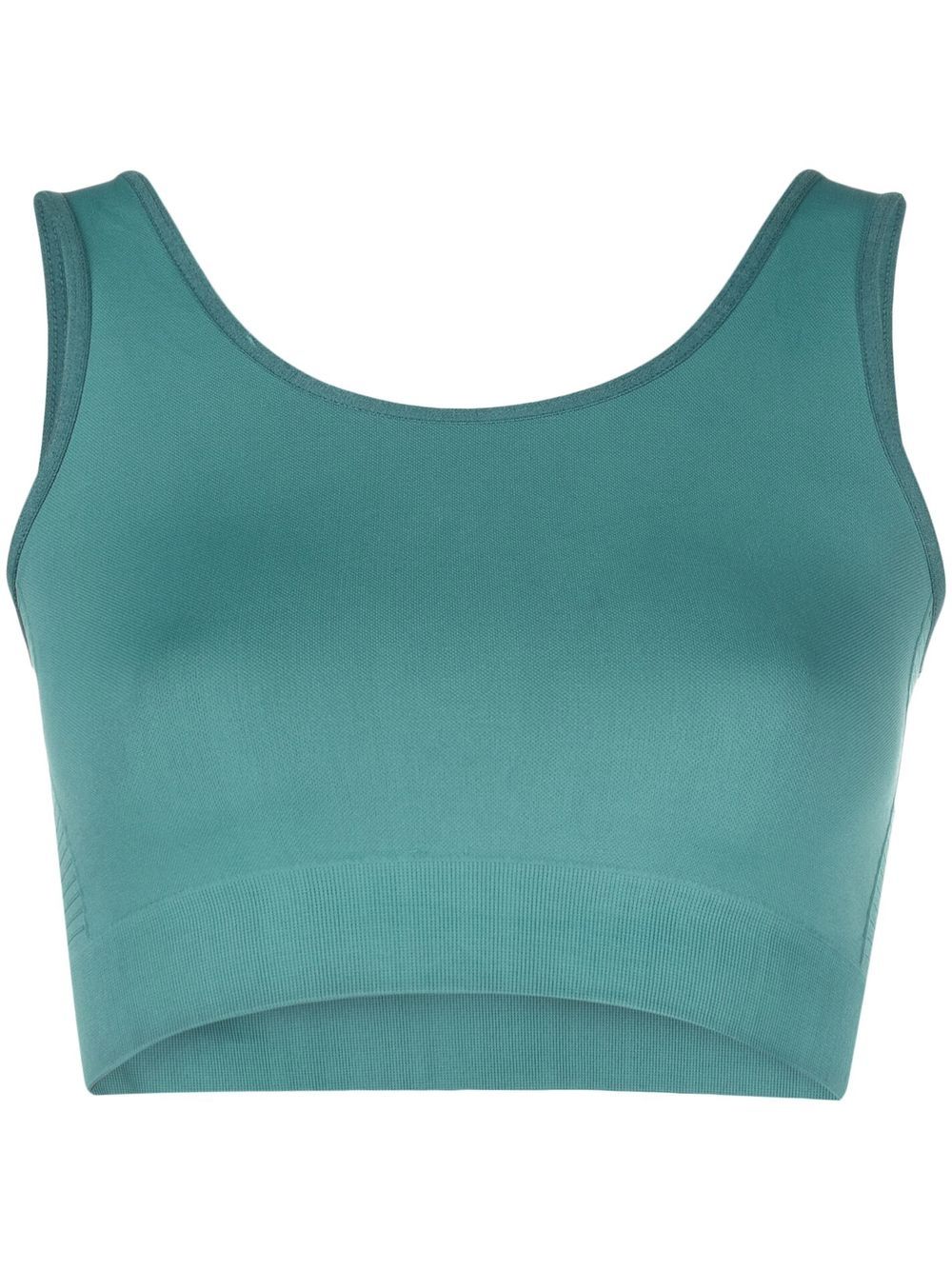 Ribbed-knit cropped top - Green