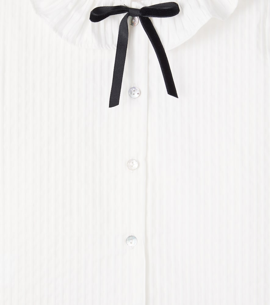 Betty bow-detail striped cotton shirt