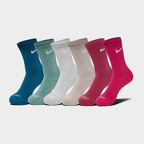 Everyday Plus Cushioned Crew Training Socks (6-Pack) in Sweet Beet/Cannon/Glacier