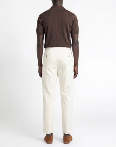 Man Pants Cream Size 38 Cotton, Elastane