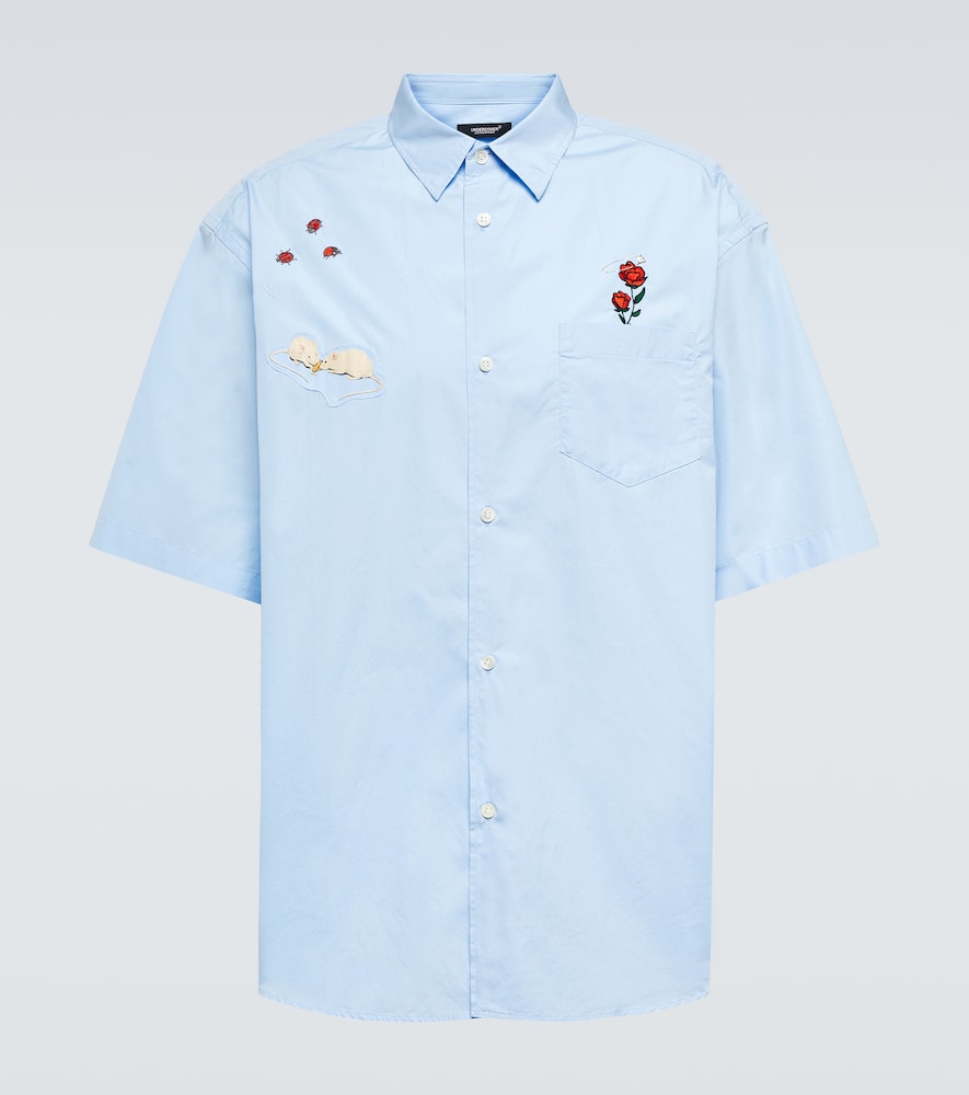 Embroidered cotton poplin shirt