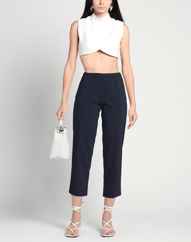 Woman Pants Navy Size 10 Virgin Wool, Elastane