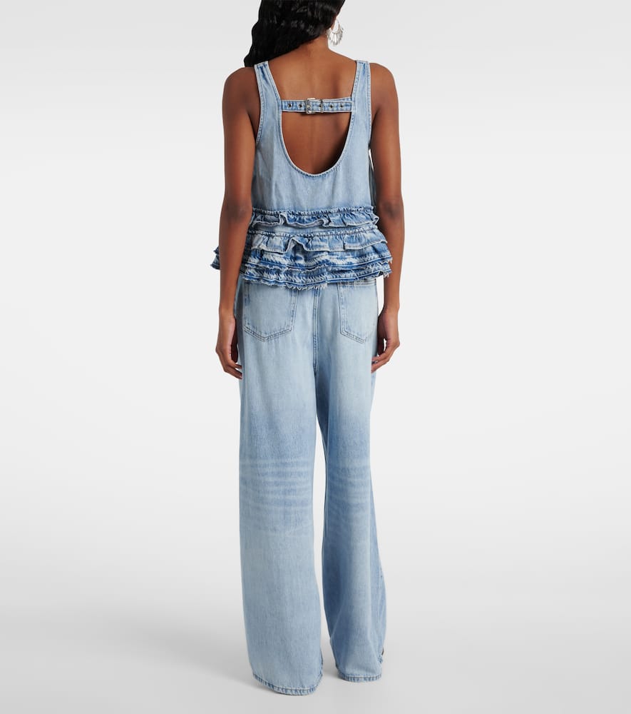 Ruffled denim top