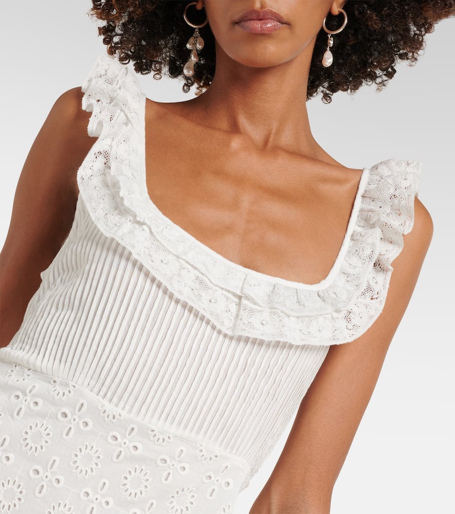 Rixo Annabella lace-trimmed satin maxi dress