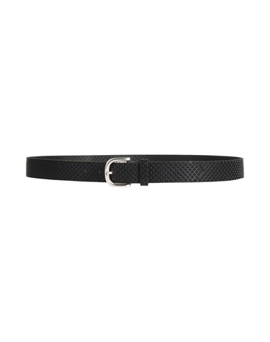 Man Belt Black Size 43 Leather