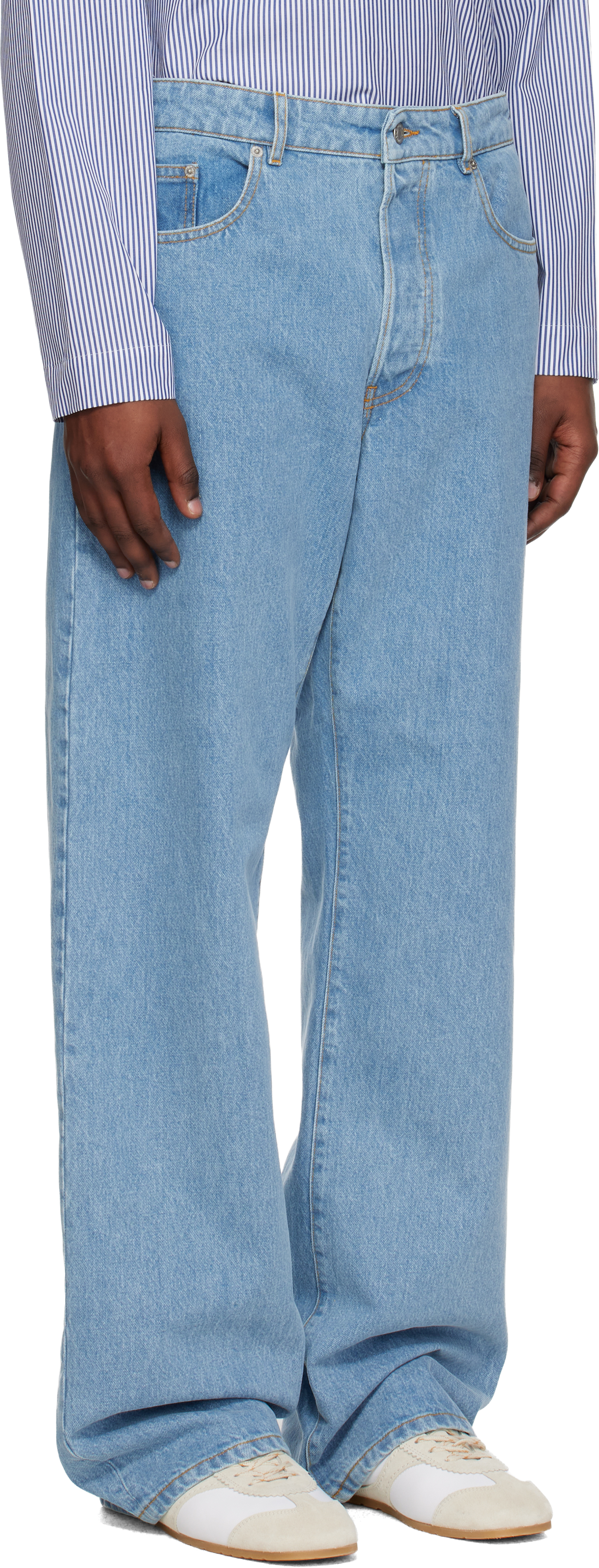 Blue Straight Leg Jeans