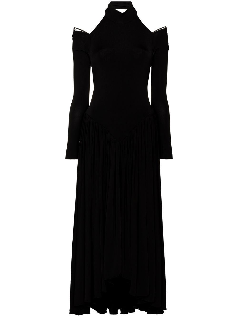 Cold-shoulder midi dress