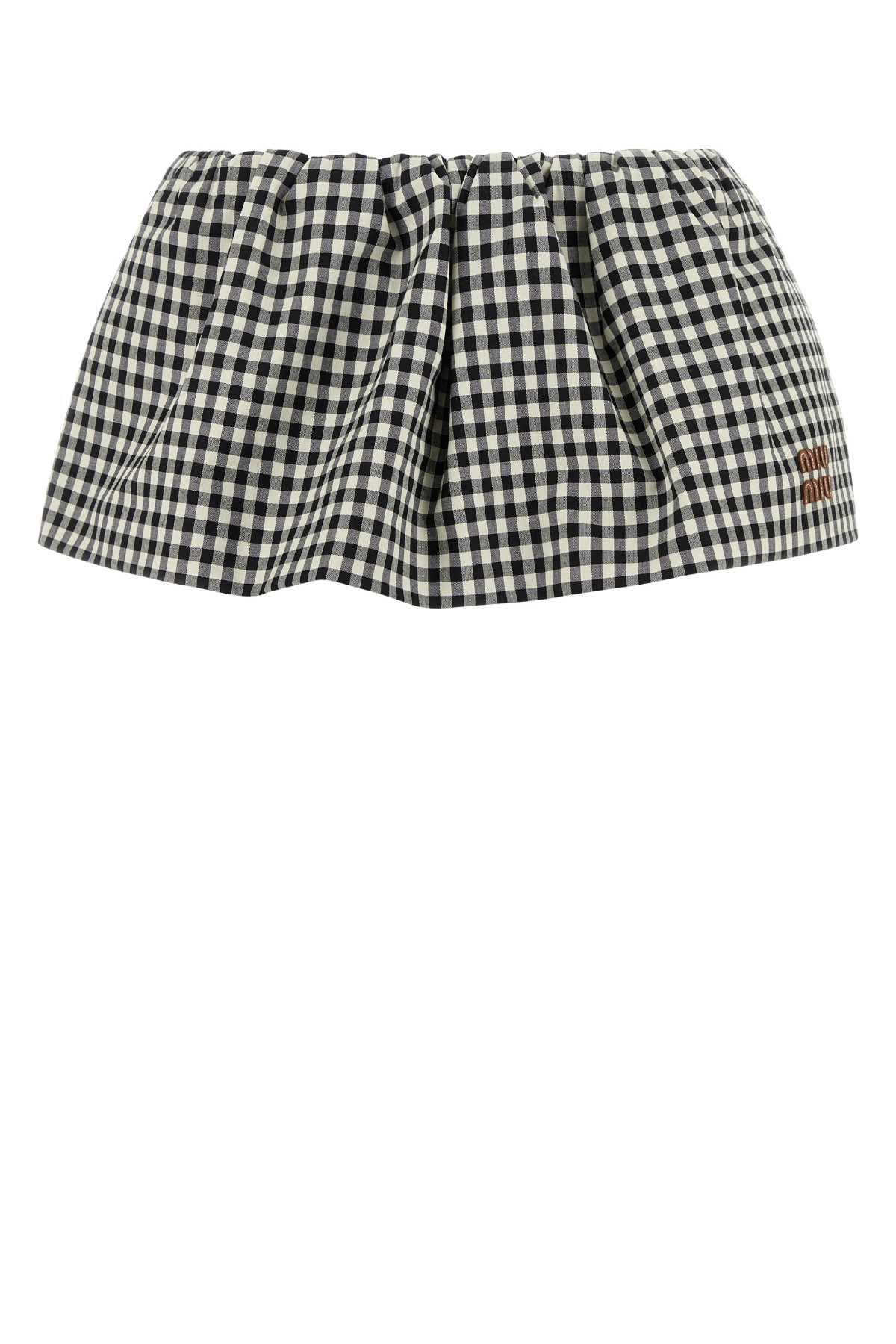 Embroidered Cotton Mini Skirt