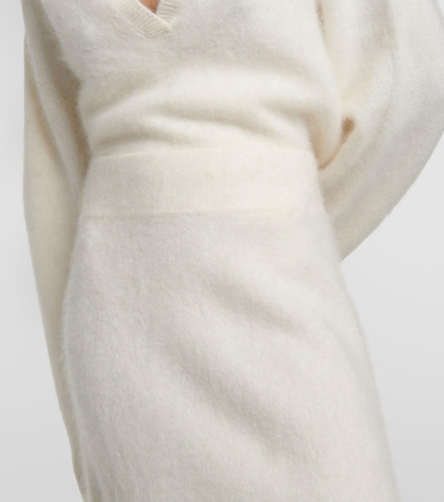Asta brushed cashmere midi skirt