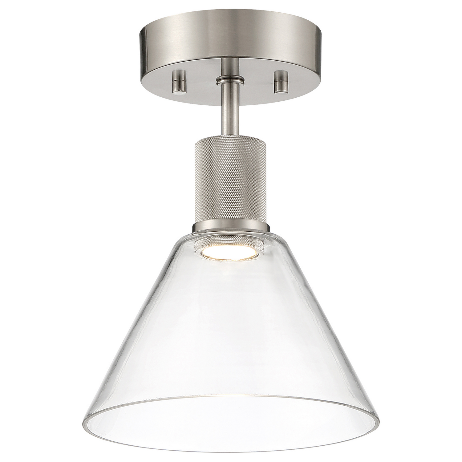 Brushed Steel LED Semi-Flush Mount from the Port Nine Martini Collection