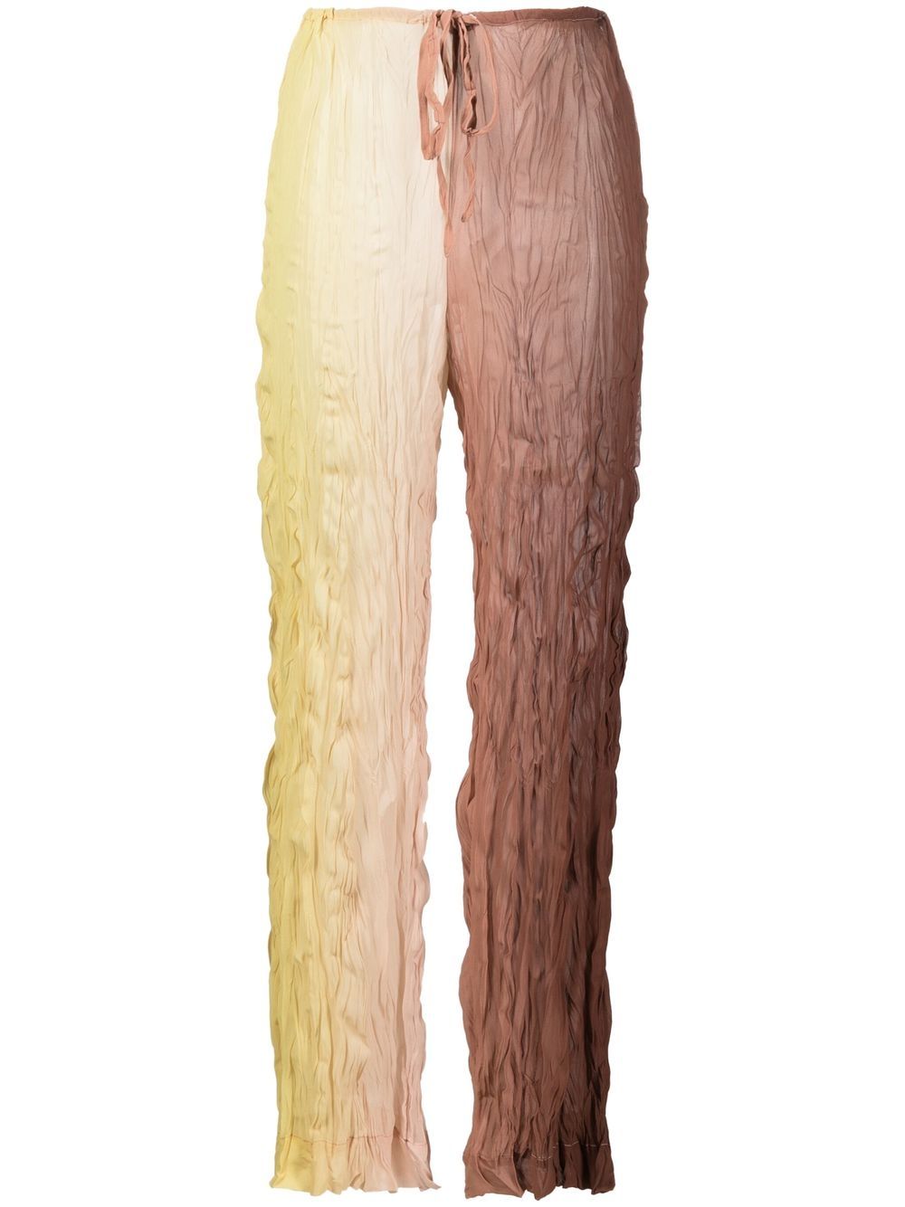 Ruched ombré-effect trousers - Brown