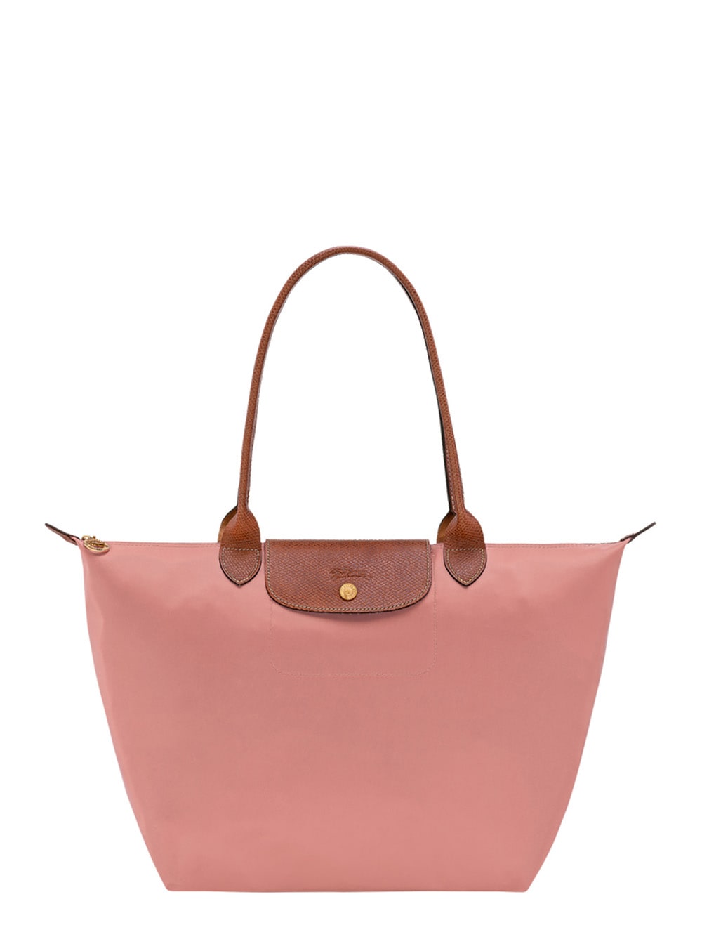 Le Pliage Original Pink Tote Bag With Embossed Logo In Canvas Woman