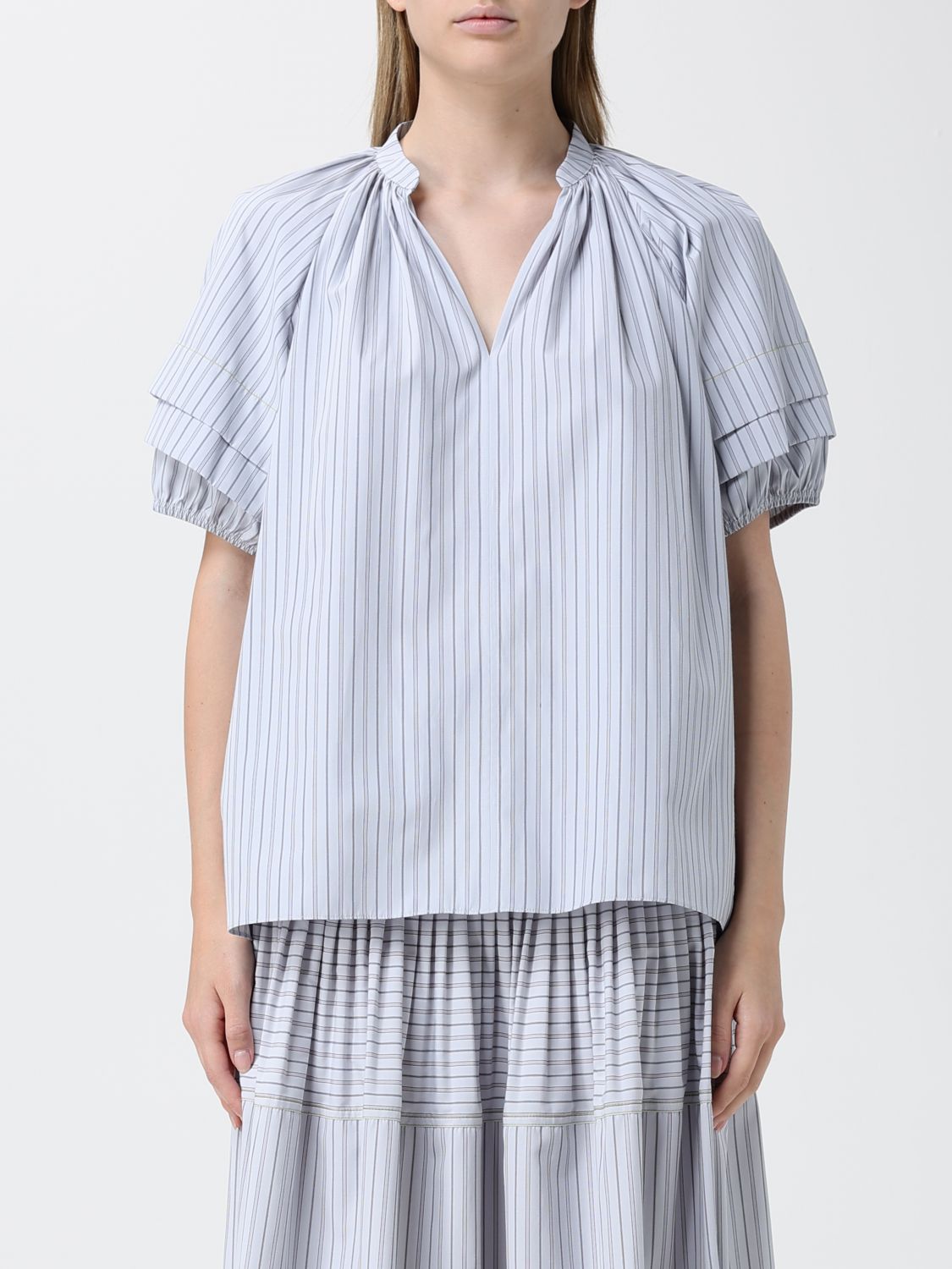 Top Woman color Gnawed Blue