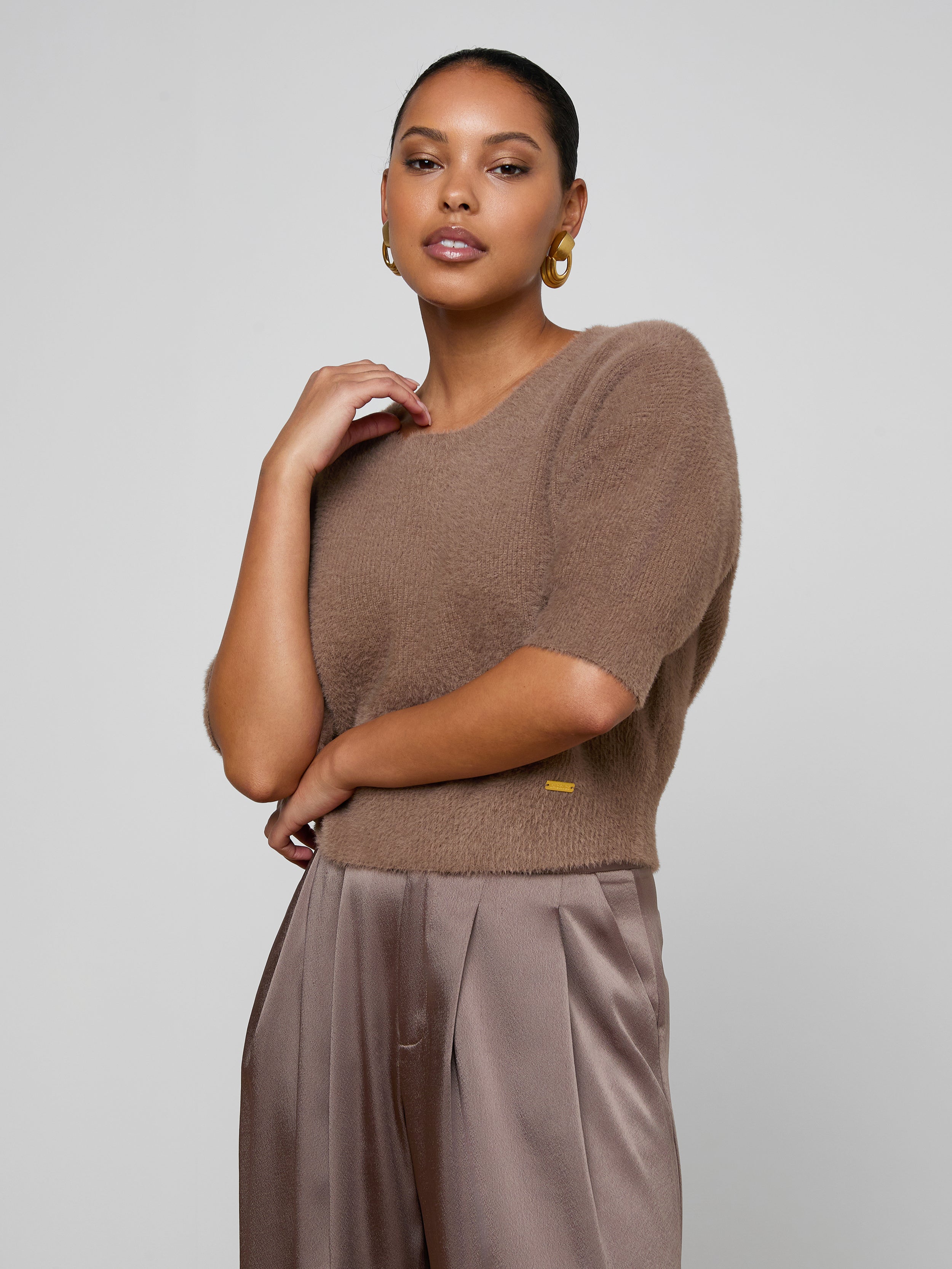 Guinevere Cropped Pullover In Cardamom