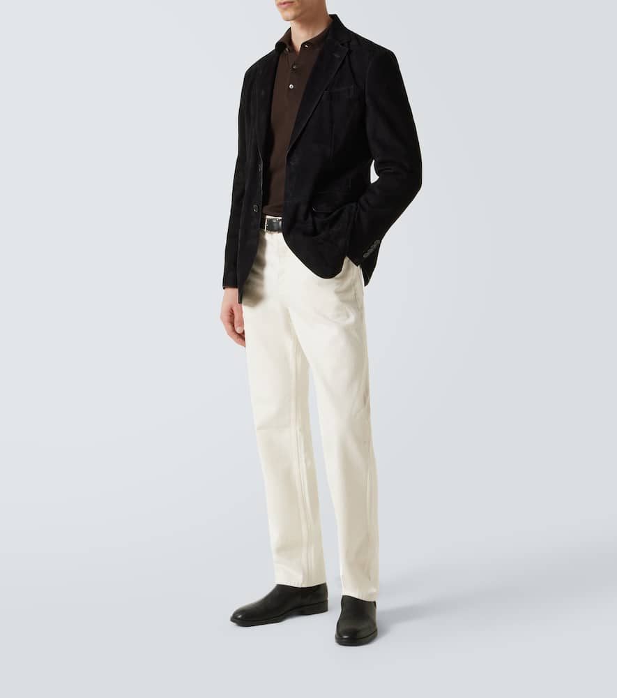 Monti single-breasted suede blazer