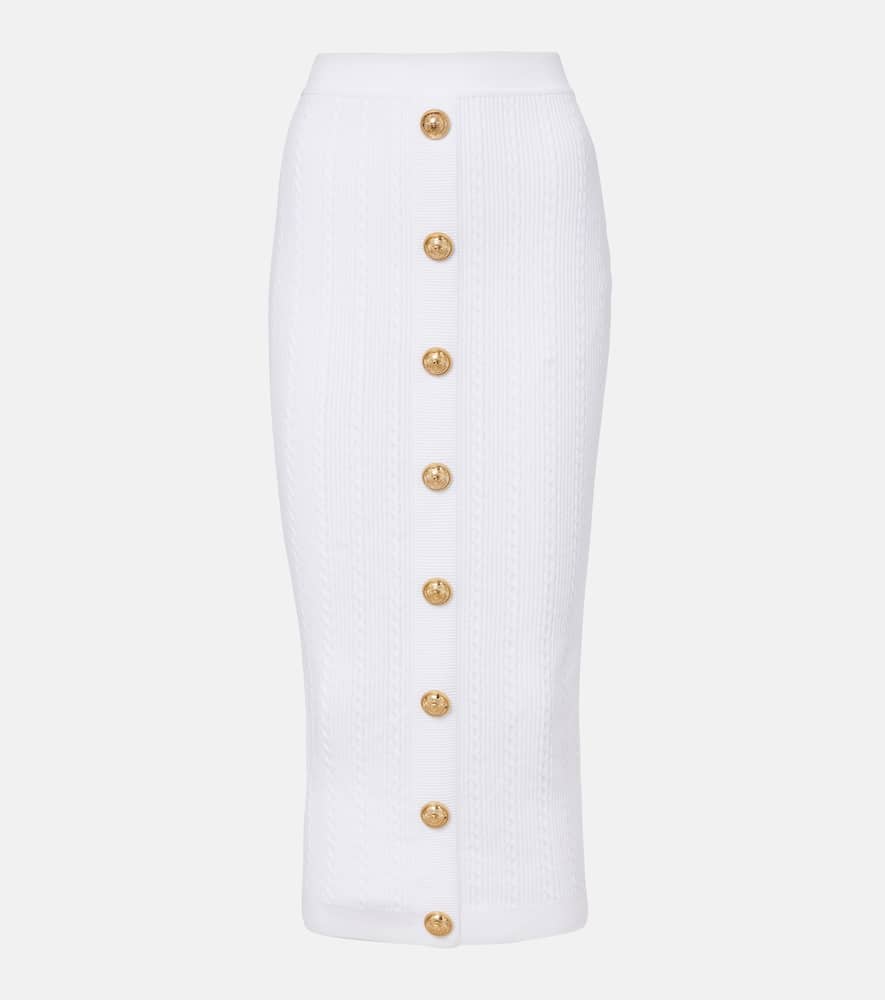 Cable-knit midi skirt