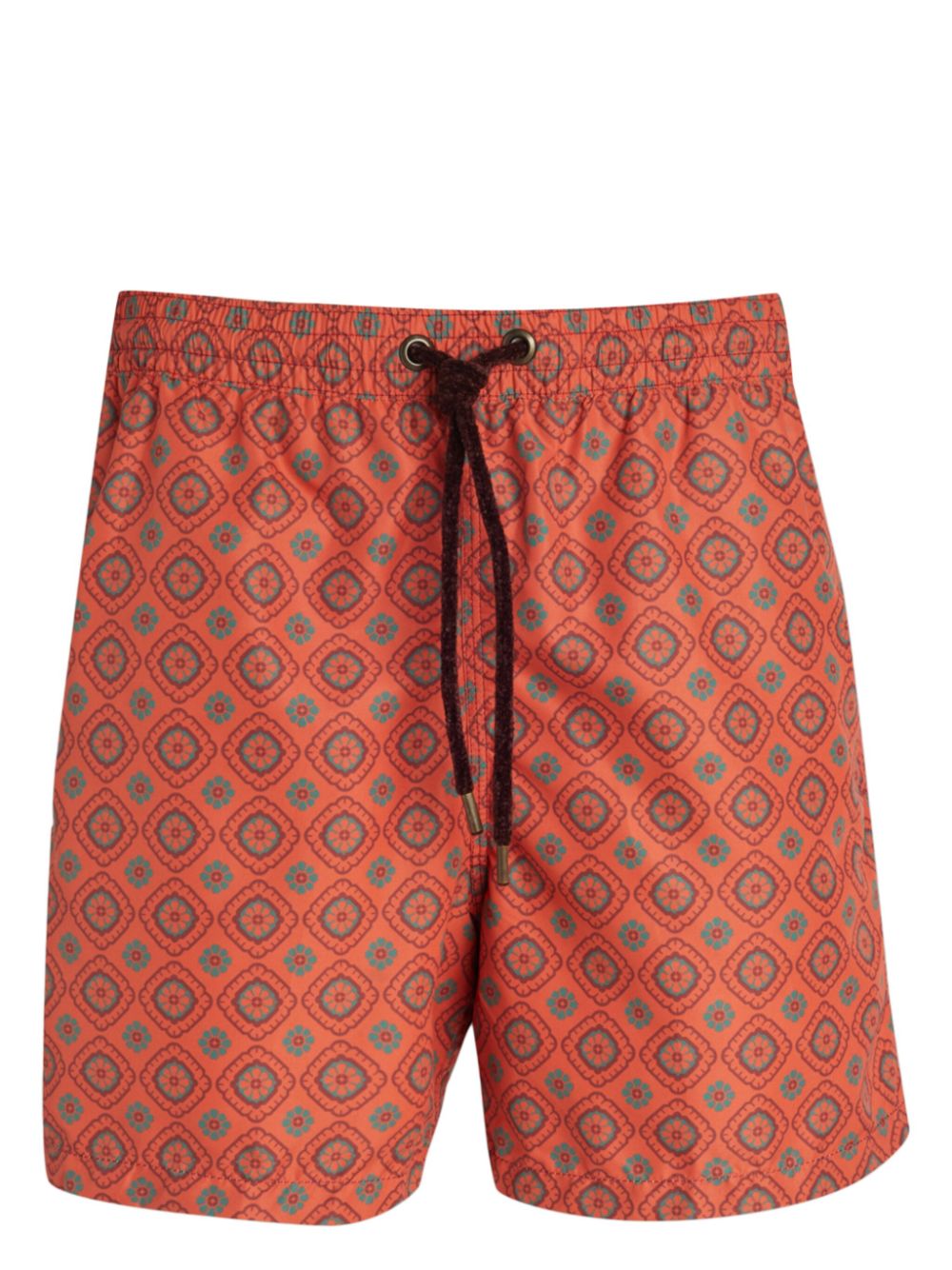Geometric-print swim shorts - Red
