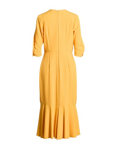 Woman Midi dress Yellow Size 8 Polyester, Elastane
