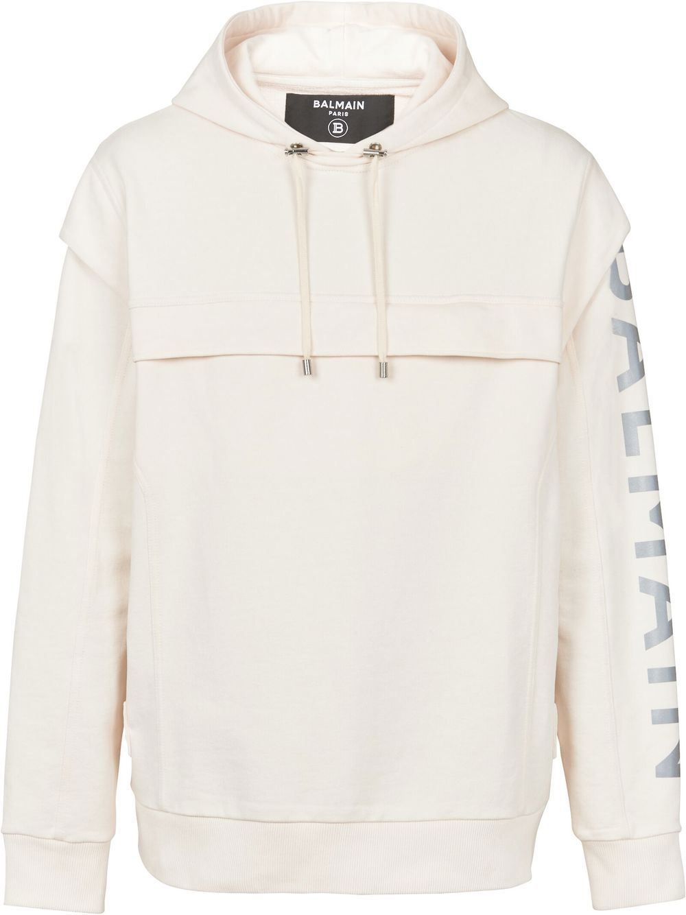 Cut-out detail logo-print hoodie - White