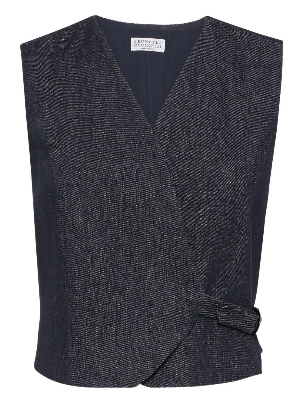 Wrap cotton waistcoat - Blue