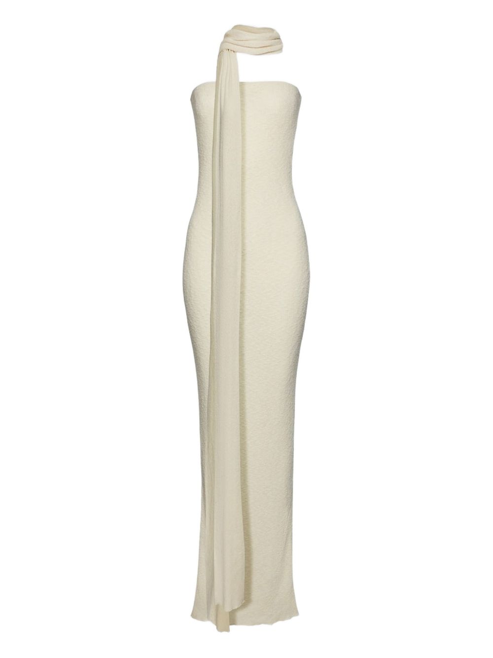 Scarf-detail dress - Neutrals