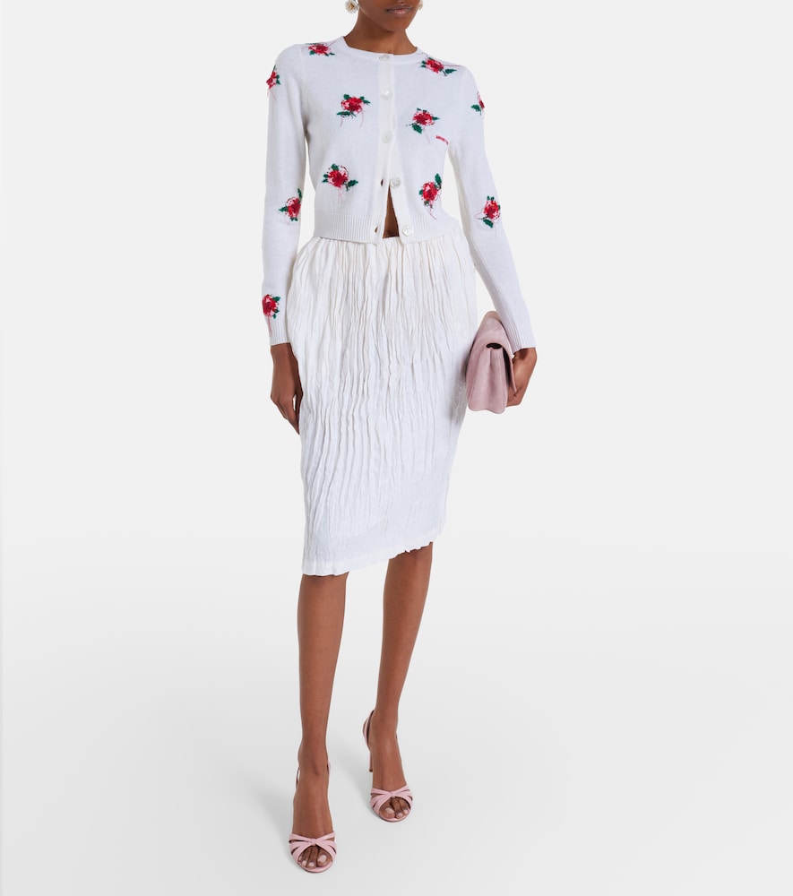 Floral wool cardigan