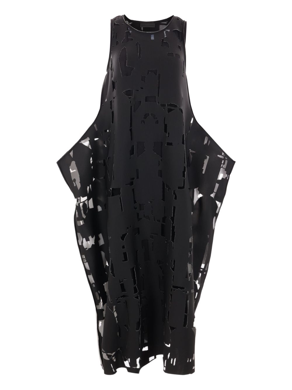 Laser-cut midi dress - Black