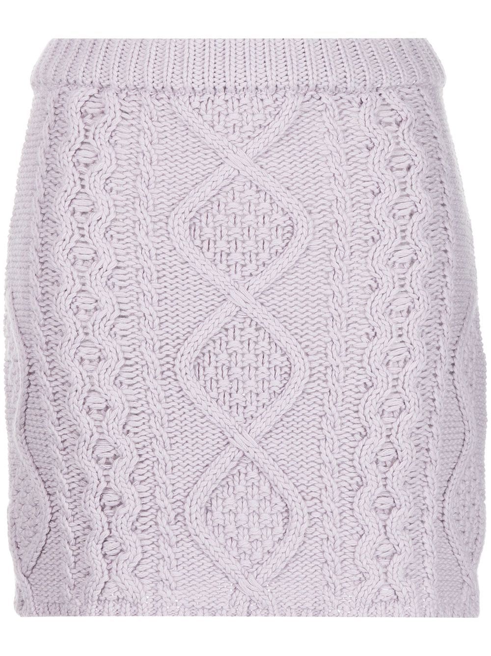 Cable-knit mid-ride skirt - Purple