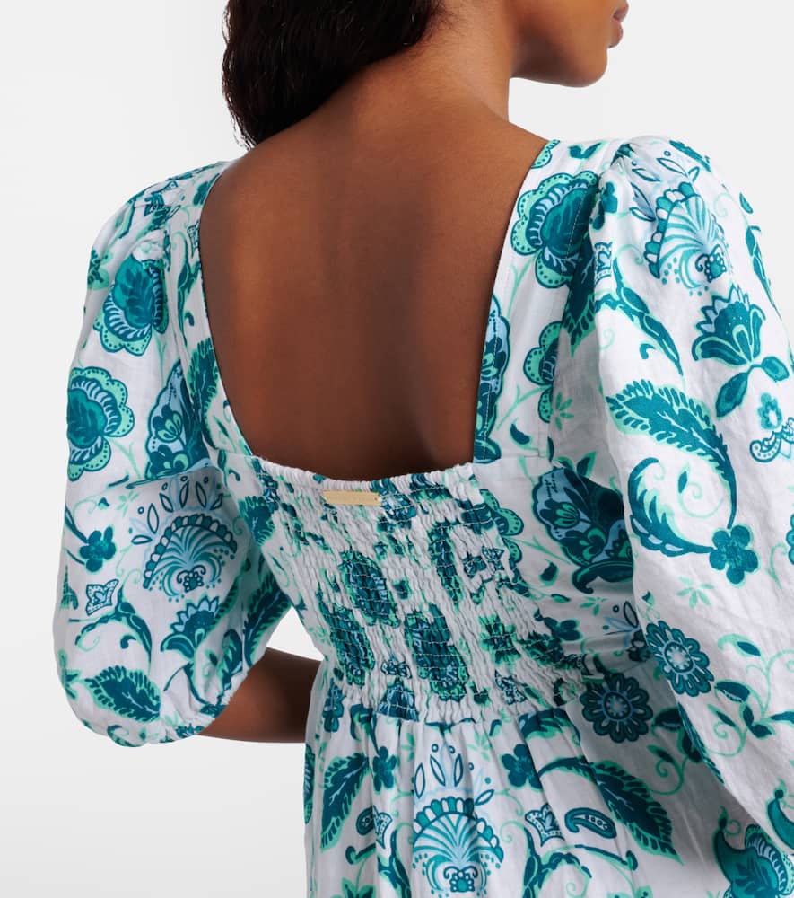 Kos paisley linen minidress