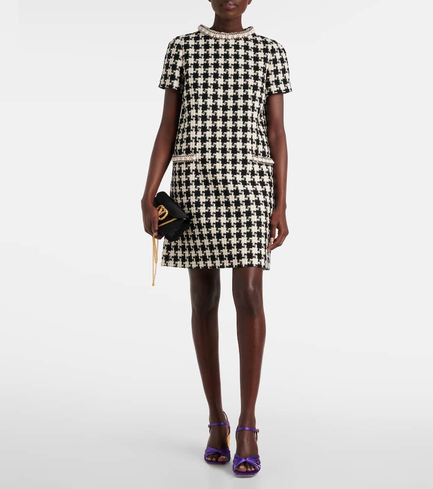 Embellished tweed minidress