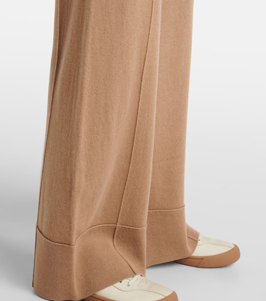 High-rise wool and cashmere wide-leg pants