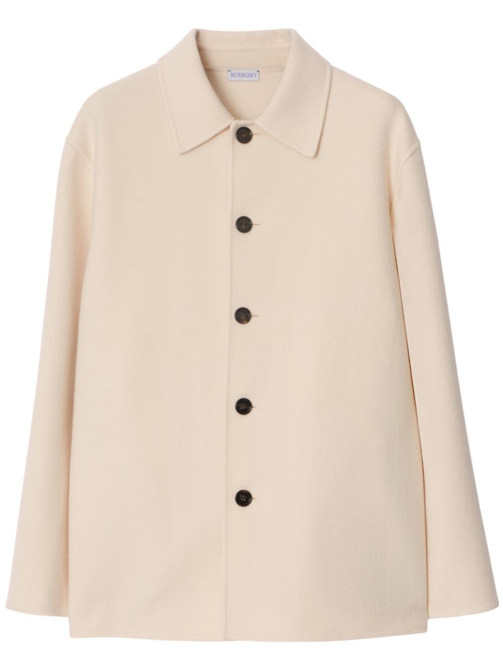 Single-breasted wool jacket - Neutrals