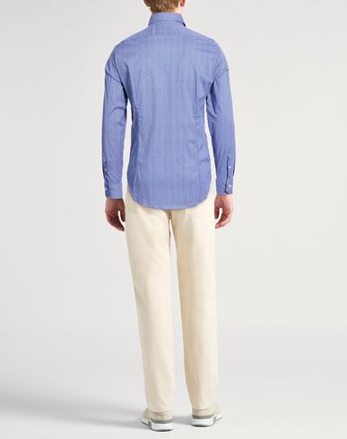 Man Shirt Blue Size 16 Cotton, Elastane