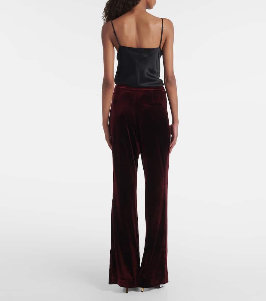 Velvet wide-leg pants